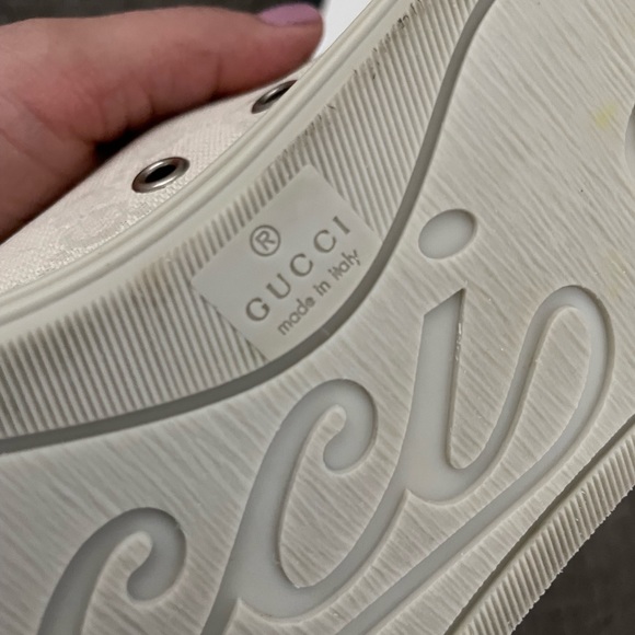 Authentic Gucci Women GG Low 'Cotton Washed Bianco sneakers - Picture 15 of 16